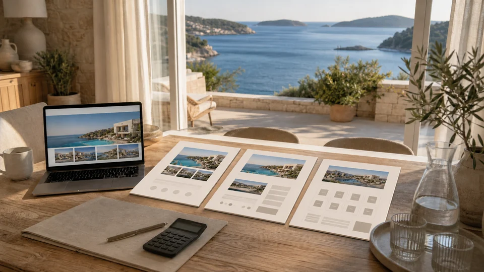 Planiranje različitih opsega web stranice za apartman uz pogled na more