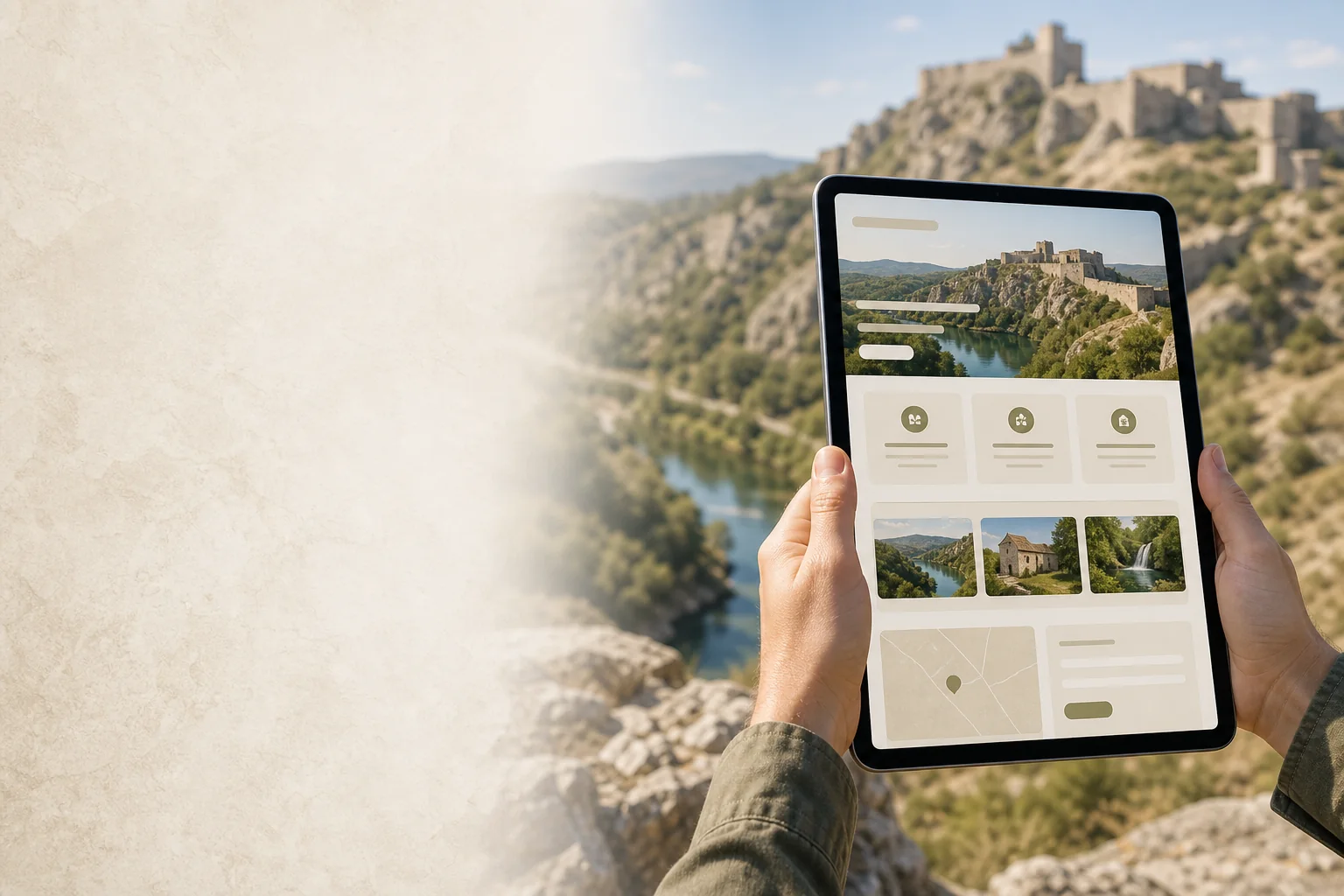 Tablet prikaz web stranice za lokalni posao u Kninu