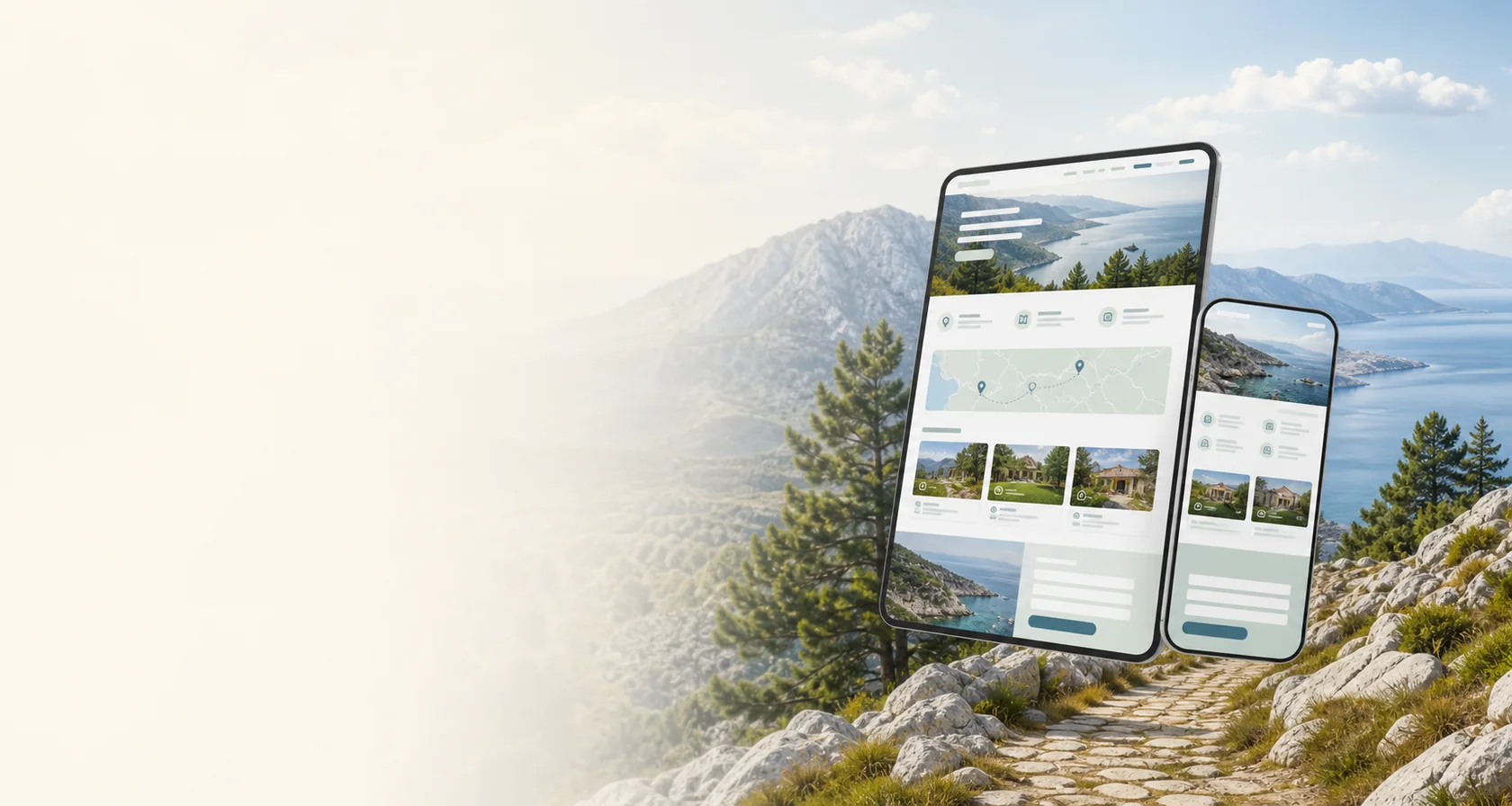 Prikaz web stranice za turizam i usluge u Ličko-senjskoj županiji