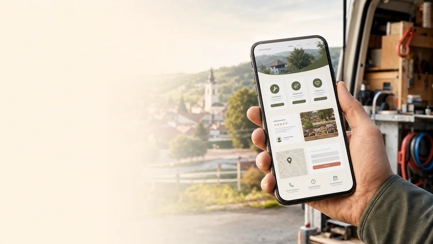 Mobilni prikaz web stranice za lokalni posao u Pregradi