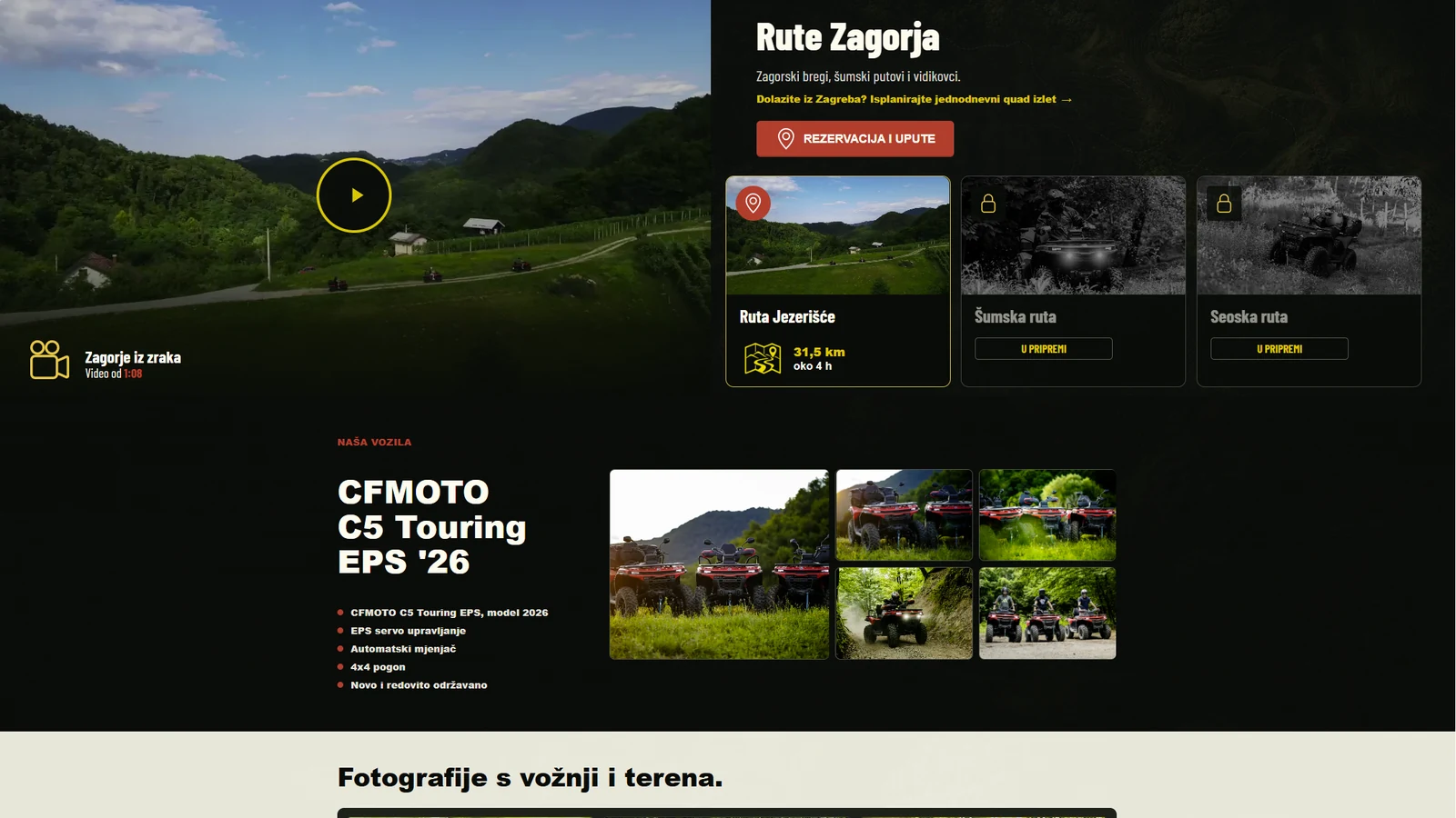 Snimka zaslona projekta Zagorje Rent